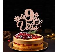 YQLXDHBD Glitter 9 is A Vibe Cake Topper,Happy 9th Birthday Cake Decorations,9 on Cloud,Retro Groovy Flower Themed 9th Birthday Party Decorations For Boys and Girls
