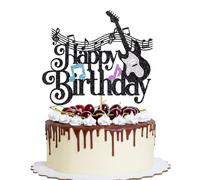 YQLXDHBD Guitar Happy Birthday Cake Topper，Music Lover Birthday Decorations,Guitar Birthday Party Decoration Musci Note Rock Guitar Theme Cake Topper，Music Themed Birthday Baby Shower Supplies