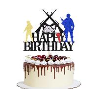 YQLXDHBD Happy Birthday Glitter Gun Army Soldier Fighter Veteran's Day Cake Decorations,Retirement Military Party Military Themed for Kids Boys Men Birthday Party Supplies