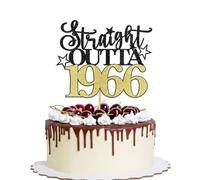 YQLXDHBD Straight Outta 1966 Cake Topper,59th Birthday Cake Topper,Hello 59，Funny 59th Birthday/59 Fabulous， Cheer to 59 Years，Men and Women 59th Birthday/Wedding/Anniversary Party Decorations