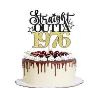 YQLXDHBD Straight Outta 1976 Cake Topper,49th Birthday Cake Topper,Hello 49，Funny 49th Birthday/49 Fabulous， Cheer to 49 Years，Men and Women 49th Birthday/Wedding/Anniversary Party Decorations