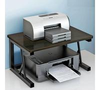 YQMHEZ Desktop Printer Stand, Printer Rack, Storage Shelf for Small Spaces, Multifunctional Compact Office Printers Shelf, for Office Supplies Fax Scanner File Book(Black,10.6IN/27cm)