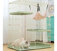 YQMHEZ DIY Cat Playpen, Detachable Cat Enclosures, 3 Tier Cats Cage, Large Space, Snap-on Design, Metal Wire Kennels, Cats House, Solid and Strong