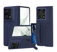 YQODSZ Finger Strap for Motorola Razr Fold Case with Kickstand, Built in Wallet Card Holder Front Screen Protector All-Round Hinge Protection Hand Grip Cover Slim Case for Moto Razr Fold 2026 Blue