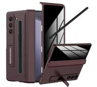 YQODSZ for Samsung Galaxy Z Fold 5 Case with Privacy Screen Protector, Fold5 Anti-Spy Phone Case with S Pen Holder & Stylus Kickstand Hinge Protection Privacy Protective Cover for Z Fold 5 Green