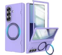 YQODSZ for Samsung Galaxy Z Fold 7 Case with Ring Holder Stand, Z Fold7 Magnetic Case Compatible Magsafe Accessories Screen Protector Hinge Cover Full-Body Slim Phone Case for Z Fold 7 LPurple
