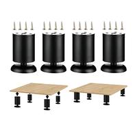 YQOLG87 Adjustable Matt Black Furniture Legs,Metal Sofa Support Foot,Bathroom Cabinet Legs,Stainless Steel Made,DIY Desk Coffee Table TV Stand Legs,4 Pieces,6cm/2.4in