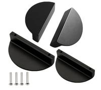 YQOLG87 Half-Circle Handles for Furniture,Kitchen Cabinet Pull Knobs,Half Moon Shaped Drawer Handles,Aluminum Alloy Door Pulls with Screws,Waterproof and Moisture-Proof,Black-78mm(3in)