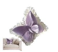 Yqooup Butterfly Shaped Throw Pillow | with Lace Trim | Plush Butterfly Pillow - for Birthday Halloween Christmas Sofa Bed Couch Desk for Girlfriend Girls Kids Adults