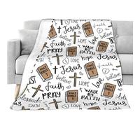 Yqooup Christian Blanket,Jesus Religious Warm Soft Lightweight Home Decor - Verse Blanket - for Travel Hotel Garden Indoor Outdoor Thanksgiving Holiday Party Home Room Dormitory Vacation