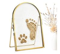 Yqooup Handprint Keepsake Frame - Safe Side Latch Gold Metal Frame,Pet Keepsake - for Office Desk Bedroom Nightstand, Cat Dog Kids