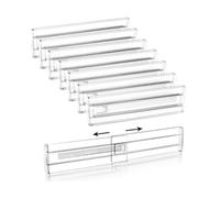 Yqqhrbm 8 Pieces Drawer Divider Adjustable Dresser Separator Expandable Utensil Organizer Material Suitable for Home Bedroom Office Kitchen Hotel, Clear