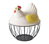 Yqqhrbm Rustic Egg Storage Basket with Lid, Storage Box for Chicken Eggs, Egg Collection Baskets for The, Yellow Lid