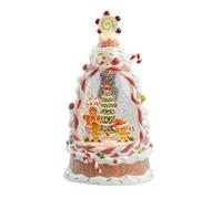 YQQY Christmas Gingerbread Water Globe - 9.5" Snow Globe with Lights & Music, Gingerbread Man & Christmas Tree Sence, Battery Operated Musical Water Globe for Indoor Tabletop Decor Gift