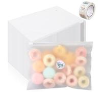 YQQYG 100 Pcs EVA Clear Cosmetic Bag with Zipper, Bulk Waterproof Makeup Bag, Thank You Gift for Women Men Travel Graduation Season Supplies