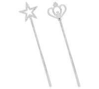 YQQYG 2 Pack Fairy Wand, Glitter Angel Princess Wand, Star Magic Wands, Crown Wands Magical Sticks Party Supplies for Birthday Wedding Party Cosplay Favors Role Play Toys