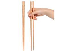 YQQYG 2 Pairs 12.5 Inches Cooking Chopsticks, Wooden Long Chopsticks Reusable for Frying Food, Deep-Frying Food, Hot Pot, Noodle Cooking