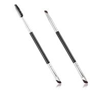 YQQYG 2PCS Eye Brow Brush, Dual-Ended Angled Eyebrow Brush Eyebrow Spoolie Brow Tint Brushes for Eyeliner Drawing, Eyelash Shaping, Professional Makeup Tools