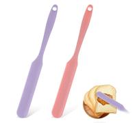 YQQYG 2PCS Jar Scraper, Sourdough Spatula Silicone Palette Knife Heat Non-Stick Baking Long Handle Baking Utensils for Stirring, Mixing and Cooking