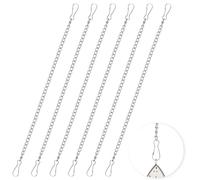 YQQYG 6 Pcs Stained Glass Window Hanging Chain, 20 Inch Picture Hanging Chain, Hangings Chains with Hooks, Outdoor Decorative Hangings Glass Panels Chains for Walls Gardens and Kitchens