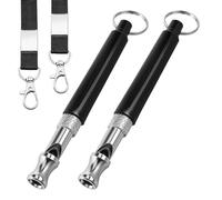 YQQYG Dog Whistles 2 Packs, Dog Whistle to Stop Barking, Adjustable Ultrasonic Dogs Whistle with Lanyard Dogs Training Whistles (Black)