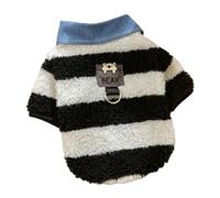 YQQYMBD dog coat Autumn And Winter Puppy Dog clothes Shirt Collar Two-legged Fleece Thick Warm Pet Clothing Cat Clothes-black-l
