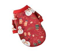YQQYMBD dog coat Christmas Dog Clothes Autumn And Winter Warm Plush Sweatshirt Small Dog Cat Clothes-red-xl