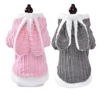 YQQYMBD dog coat Dog Clothes Autumn And Winter Thick Plush Rabbit Clothes Puppy Corgi Small Dog Cat Pet Clothes-pink+gray-xxl