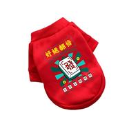 YQQYMBD dog coat New Year Pet Clothing Autumn And Winter Plus Velvet Two-legged Sweater Dog Cat Clothes Teddy Supplies-good Luck-m