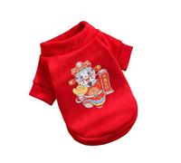 YQQYMBD dog coat New Year Pet Clothing Autumn And Winter Plus Velvet Two-legged Sweater Dog Cat Clothes Teddy Supplies-god Of Wealth-2xl