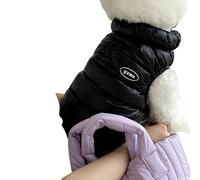 YQQYMBD dog coat Pet Cotton Clothes Dog Clothes Autumn And Winter Clothes Teddy Cotton Clothes Bichon Pomeranian Cat Small Dog-black-m