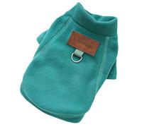 YQQYMBD dog coat Pet Dog Cat Autumn And Winter Clothes Plus Velvet Bottoming Shirt Outer Wear Can Pull Bichon French Bulldog-blue -green-s