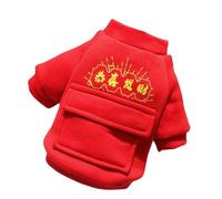 YQQYMBD dog coat Pet New Year Autumn And Winter Outing Belt Leash Large, Medium And Small Dogs Teddy Dog Cat Clothing Clothes-may You Be Happy And Prosperous-3xl