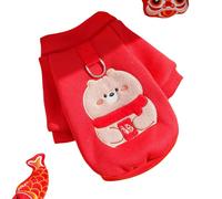 YQQYMBD dog coat Pet New Year Autumn And Winter Outing Belt Leash Large, Medium And Small Dogs Teddy Dog Cat Clothing Clothes-embroidered Bear-xs