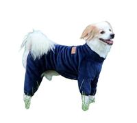 YQQYMBD dog coat Winter Dog Clothes For Small And Medium Dogs Thick Warm Four-legged Clothes Pet Clothes Can Be Pulled-blue-xl