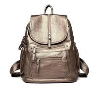 YQQZFWYH Backpack womens Anti-theft Leather Purses Women Vintage Shoulder Bag Ladies Large Capacity Travel Rucksack School Bags Girls-gold