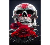 YqsIbth 5D Diamond Painting Kits, DIY Skeleton Diamond Art Kits, Full Drill Arts and Crafts Canvas Painting, DIY Crystal Rhinestone Embroidery for Home Wall Deco 30x40cm