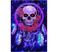 YqsIbth 5D Diamond Painting Kits, DIY Skeleton Diamond Art Kits, Full Drill Arts and Crafts Canvas Painting, DIY Crystal Rhinestone Embroidery for Home Wall Deco 30x40cm
