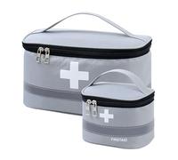 YqsIbth First Aid Bag Empty, 2 PCS First Aid Kit Bags, Small/Large First Aid Emergency Organizer Bags, Grey Medical Storage Bag, Portable First Aid Box Empty for Outdoor Camping Travel Work