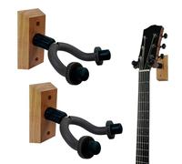 YqsIbth Guitar Wall Mount Display Bracket, 2 Pack Guitar Hanger Hook Holder, Guitar Wall Hanger Stand, Wood Guitar Hook Keeper Guitar Hanger for Wall Electric Acoustic Guitar Ukulele Bass