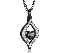 YQSLIN Gold Cremation Necklace for Ashes Always in My Heart Mom/Dad/Grandma Urn Ash Keepsake Memoril Teardrop Pendant Urns for Human Ashes Adult Female, Metal, base