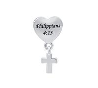 YQSLIN Praying Hand Christian Theme Charms Sparkling Religious Cross Keep Faith Bead Bible Charms for Charm Bracelet