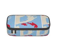 YQTGBCED Abstract Wallis and Futuna Islands Flag Map Print Large Capacity Pen Case with Organizer,Oxford Cloth Material,Multiple Compartments