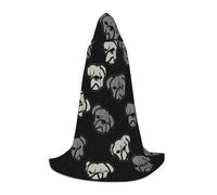 YQTGBCED American Bulldog Head Print Hooded Cloak For Halloween,Renaissance Style,Perfect For Role Play And Parties