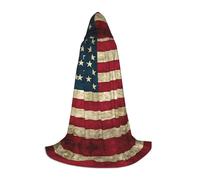 YQTGBCED American Flag Print Hooded Cloak For Halloween,Renaissance Style,Perfect For Role Play And Parties