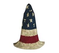 YQTGBCED American Flag Print Hooded Cloak For Halloween,Renaissance Style,Perfect For Role Play And Parties
