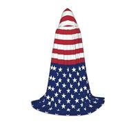 YQTGBCED American Flag Stars Stripes Print Hooded Cloak For Halloween,Renaissance Style,Perfect For Role Play And Parties