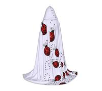 YQTGBCED Art Ladybug Tracks Print Hooded Cloak For Halloween,Renaissance Style,Perfect For Role Play And Parties
