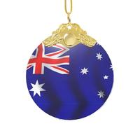 YQTGBCED Australian Flag Print Clear Glass Pendant For Creative Decoration,Stylish Minimalist Christmas Glass Pendant