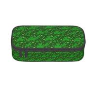 YQTGBCED Background St Patrick's Day Glitter Print Large Capacity Pen Case with Organizer,Oxford Cloth Material,Multiple Compartments